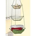 RSVP New Nickle 3 Tier Hanging Wire Fruit Basket