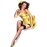Sexy Pin-up Sticker #1 ~ Retro Pinup Art Decal 'Rose' by Michael Landefeld