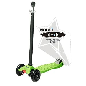 maxi kick Scooter - LIME GREEN with Pilot Stick Steering, Winner of the Oppenheim Toy... by Kickboard� Scooters micro�