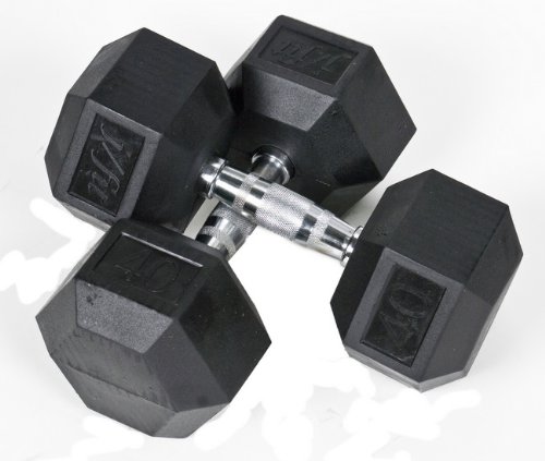 JFit Rubber Coated Hex Dumbbells - 40 lb. Pair