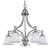 Westinghouse 64091 Brandt Point Five-Light Chandelier, Brushed Nickel Finish with White Alabaster Globe