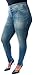 Eunina Women's Plus Size High Waisted Stretch Skinny Jeans Medium Wash