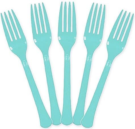 Extra Heavy Weight Plastic Forks | 20ct (Robin's Egg Blue)