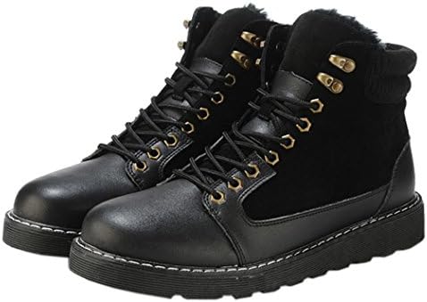 KAMEIQI Men British Style Leisure Leather Work Utility Martin boots(9.5D(M)US,black)