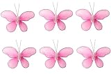 2 Dark Pink Mini Glitter Butterfly nylon hanging ceiling wall baby nursery room wedding decor