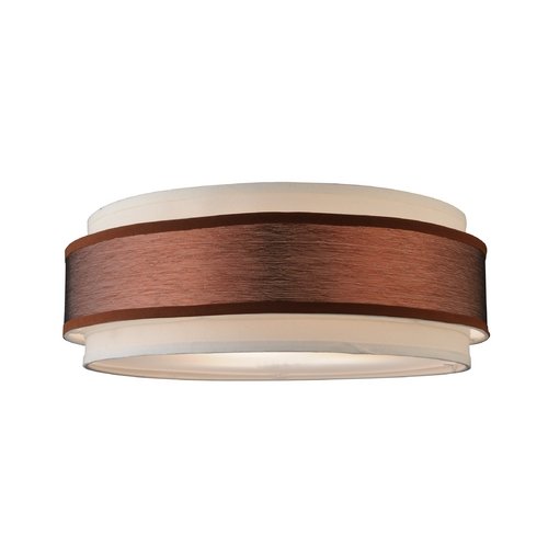 Cream Drum Shade with Opaque Copper Band from Destination Lighting