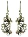 Silver Ladies Pink Butterfly Oblong Drop Earrings