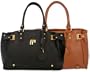 LUCCA Glamour Padlock Designer Inspired Shopper Hobo Tote Bag Purse Satchel Handbag w/Shoulder Strap