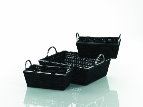 Kela 20965 Korb-Set NOBLESSE 3-teilig aus geflochtenem PP-Kunststoff schwarz Preisvergleich