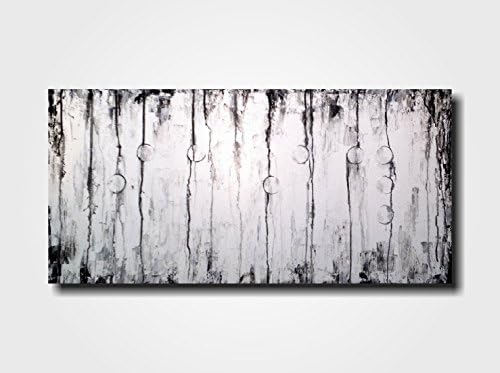18 x 36 Abstract ART Braille painting -by Artist JMJartstudio- FAITH -Wall art-wall decor - Black and White painting-Oil