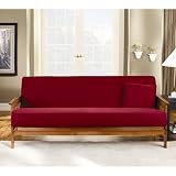Sure Fit Duck Solid Woven Futon Slipcover, Claret