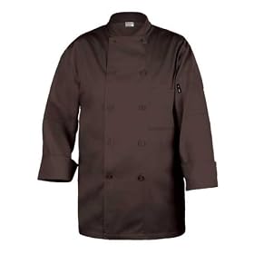 Chef Works CCBA-CHO Basic Chef Coat, Chocolate Brown, Small by Chef Works