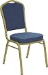 Hercules&trade; Series Crown Back Banquet Chair with Gold Frame and Navy Patterned Fabric [HF-C01-T53-NVY-GG]