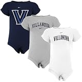 Nike Villanova Wildcats Newborn Navy Blue, Ash & White 3-Pack Romper Set