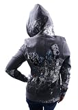 ED HARDY Butterfly Studded Zip Front Tunic Womens Hoodie Gray Size L