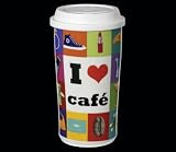 Cilio 542301 Kaffeebecher ""Coffee-to-Go"" I Love caf&egrave;, Porzellan