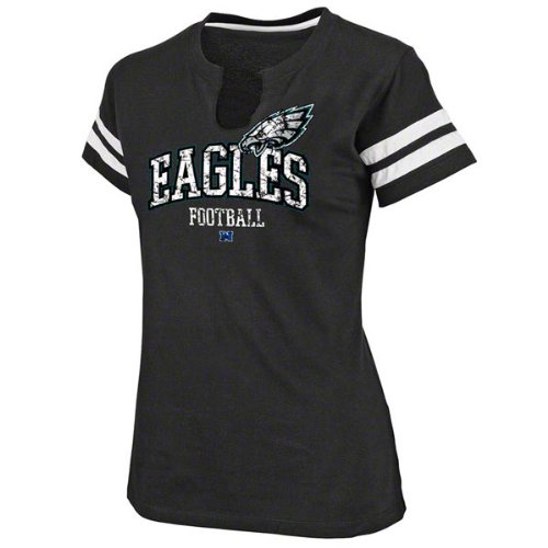 Philadelphia Eagles Women's Go For Two Black T-Shirt