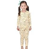 Tory Bam Toddler Girls Thermal Underwear Sets Sleepwear Banana Medium (3-4 Years)