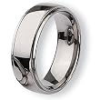 Ridged Edge Polished Titanium Ring (8.0 mm) - Sizes 6-13