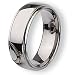 Ridged Edge Polished Titanium Ring (8.0 mm) - Sizes 6-13