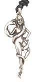 Sexy Naked Snake Woman Pewter Pendant Necklace