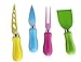 Multi Colored Cheese Knives by Green Owl, 4-Piece Stainless Steel Cheese Knife to Hold, Cut, Slice and Carve Different Kinds of Cheese - Set of 4