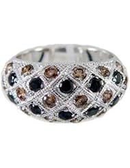 2 CT Champagne & Black Diamond Ring in Sterling Silver