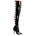 SEDUCE 5 Inch Thigh Boot w/ Open Back & Multiple Black Patent Pleaser