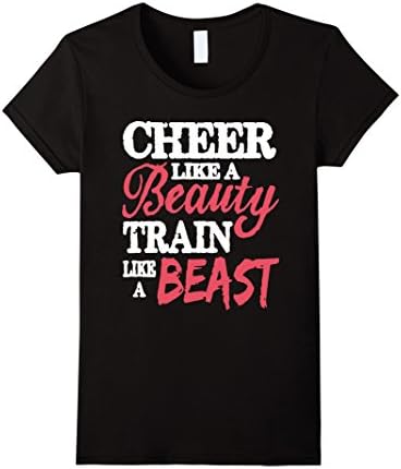 Women's Cheer Like A Beauty Train - Funny Cheering Squad Tshirt Small Black