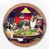 POKER COOLIDGE DOG PAINTING Stone COASTERS Set A Bold Bluff Dogs New!