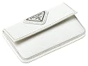 Prada Women's Leather Business Card Case, Bianco