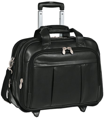 McKleinUSA Damen 80715 R Series Leather Detachable-Wheeled Laptop Case (Black)