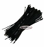 8" Plastic Cable Zip Ties 100-pack Black