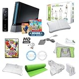 Exclusive Nintendo Wii Black Super Mario Holiday Bundle with Wii Fit Plus, Yoga Mat, Games, Wheels, and More By Nintendo (New)