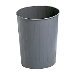 Safco(R) Round Wastebasket, 5 7/8 Gallons, Charcoal, 1 Count  (9604)