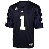 adidas Notre Dame Fighting Irish #1 Navy Youth Replica Football Jersey