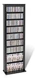 CD / DVD / VHS 391Stylish Multimedia Floor Storage Rack in Black Finish