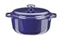 Innova Color Cast Porcelain Enameled Cast Iron 5-Quart Round Dutch Oven, Blue