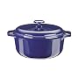 Innova Color Cast Porcelain Enameled Cast Iron 5-Quart Round Dutch Oven, Blue