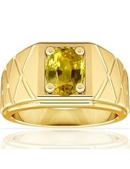 14K Yellow Gold Oval Cut Yellow Sapphire Solitaire Ring