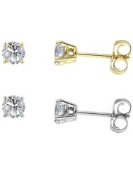 14k White or Yellow Gold Round J/I1-I2 Natural Not Enhanced Diamond Studs Earrings
