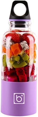 SmileMall Portable Electric Juicer Cup Fruit Infused Water Bottle, Mini USB Rechargeable Juice Blender Drink Bottle Smoothie Maker, 500ml Juice Squeezer Mixer for Healthy Drinks (Purple)