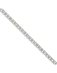 Genuine .925 Sterling Silver Rhodium Plated Diamond Bracelet 8 Grams . 100% Satisfaction Guaranteed.