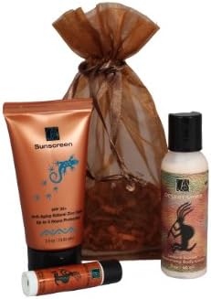 Sun Care Gift Pack Contains 2oz After Sun Lotion, SPF 15 Lime Burst Lip Balm and 2.5 Oz. Physical Zinc Oxide Sunscreen SPF 30+. Gecko Motif. Rubs in Clear, No White Residue Made in USA