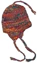 Recycled Silk Sari Ear Flap Hat with Tassels