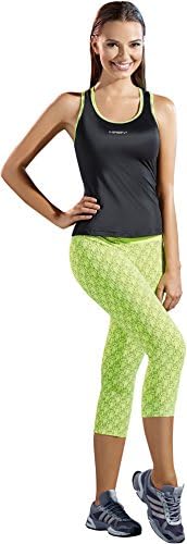 Haby Womens Yoga Gym Running Tank Top Legging Capris Green L 61501-500VE