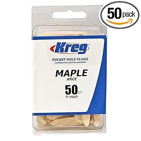Kreg P-MAP Maple Plugs for Pockets, 50-Pack