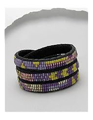 Mixed Colors Leather Bracelet In 92.5 Sterling Silver