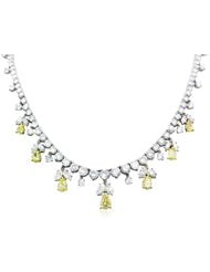 Canary & White Diamond 18k White Gold Graduated Necklace
