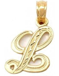 Cursive Letter "L" Charm 14k Gold 14mm